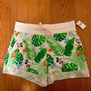 Disney Women's Green Leaf Print Shorts